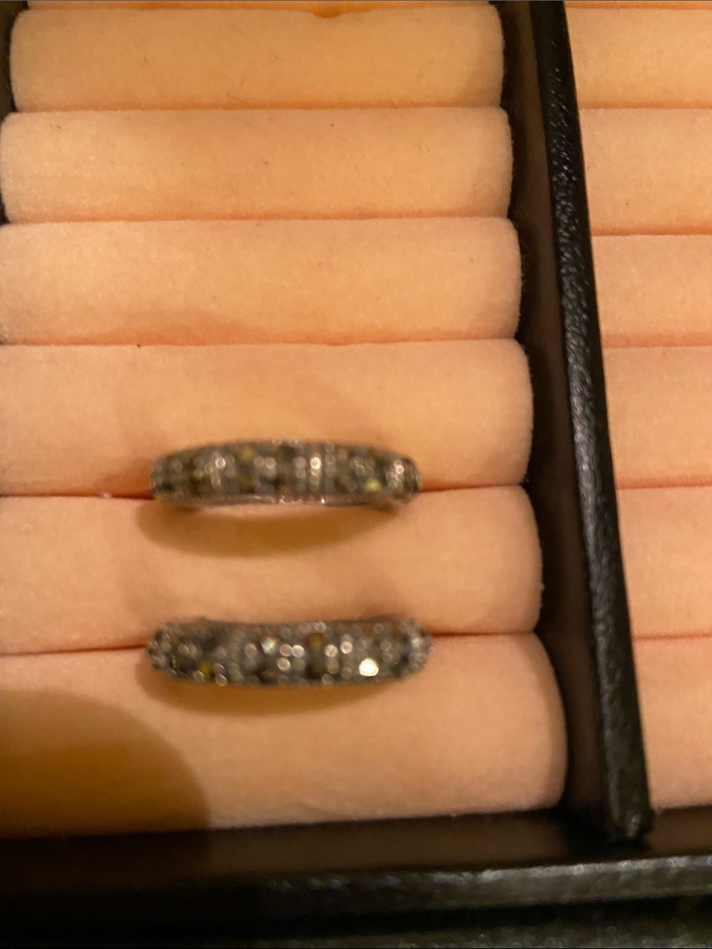 Beautiful Sterling Silver Marcasite Ring Set. Sparkly Cuts. Size 6
